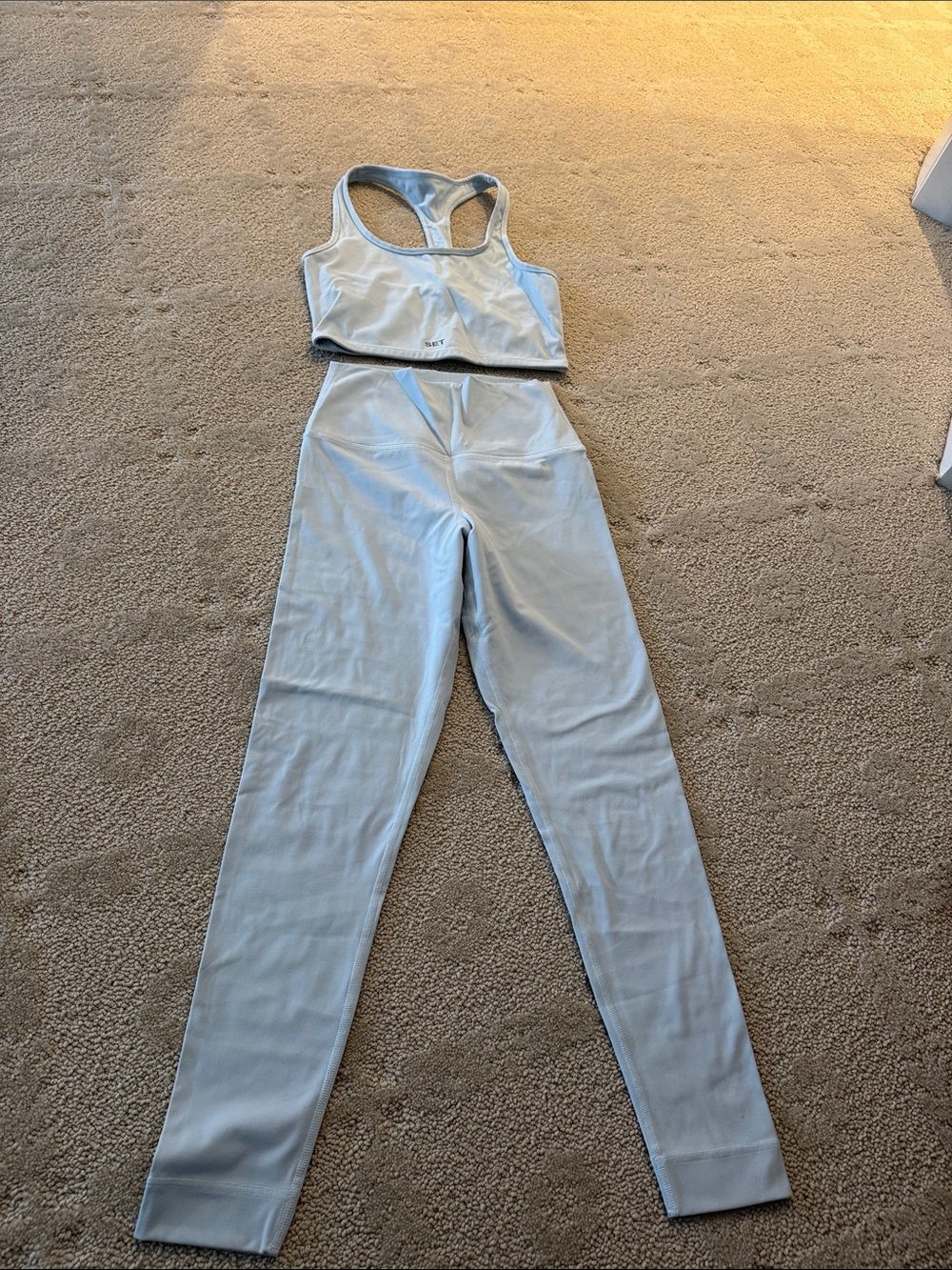 SET Active Pale Blue High-Waist Leggings with Matching Sports Bra